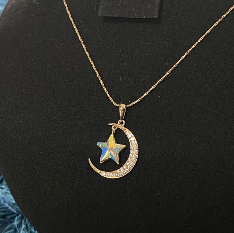 gold plated crescent moon necklace