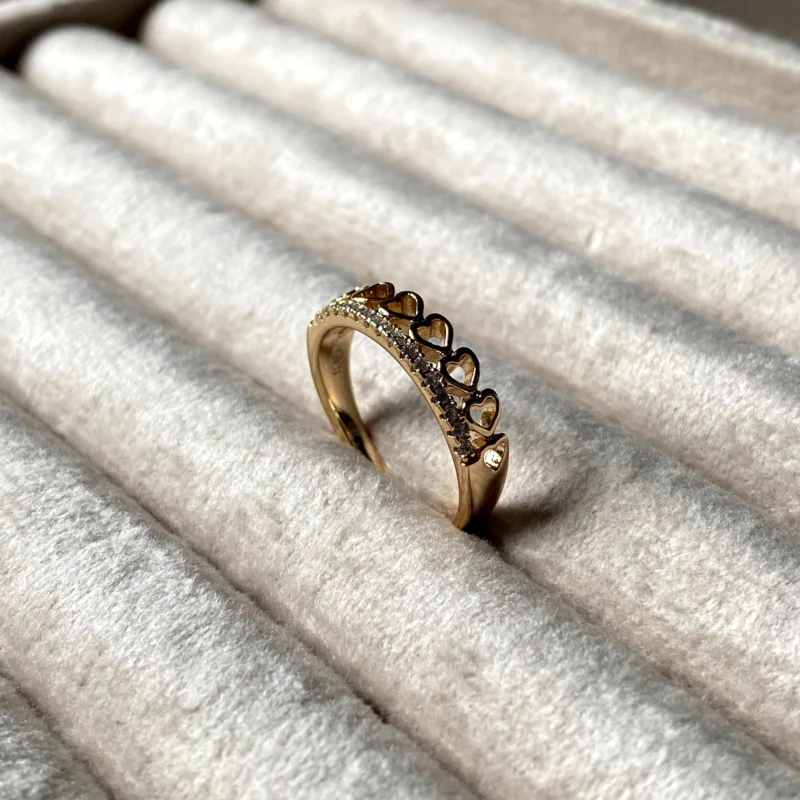 21k gold plated heart ring