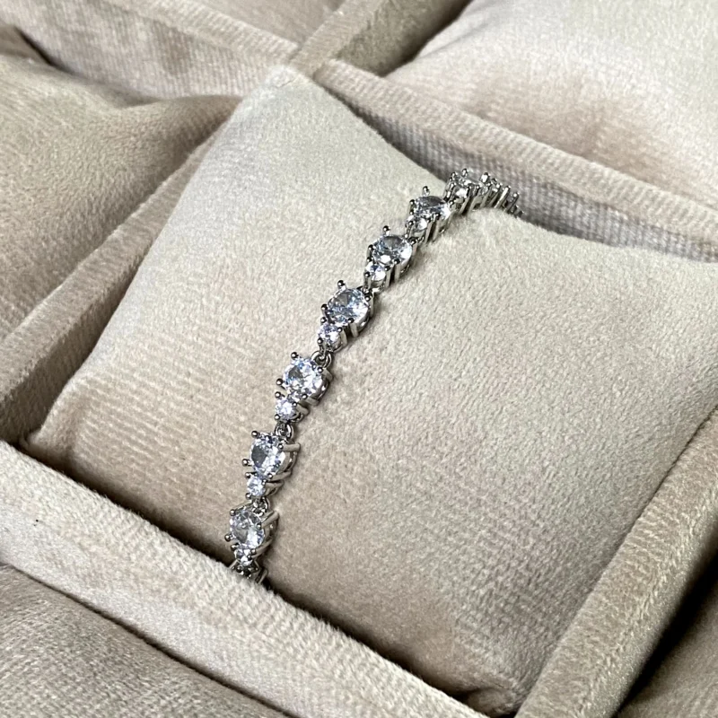 silver zircon bracelet