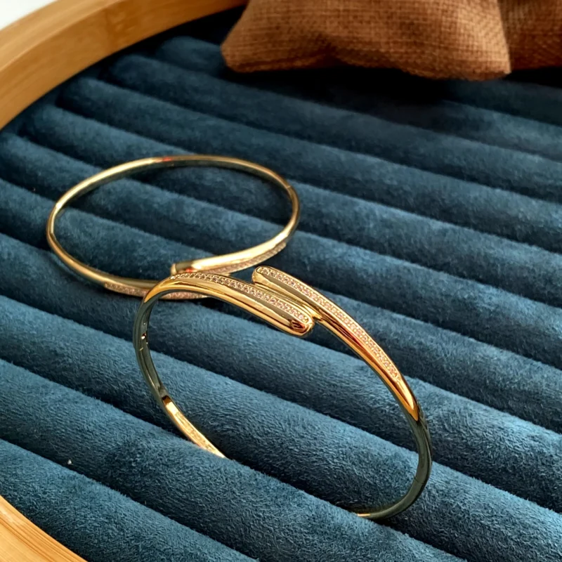 gold plated open bangle