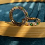 gold plated multi-colour eternity ring